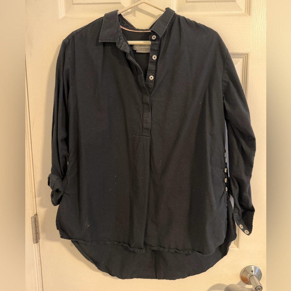 Anthropologie Charcoal Button-Down Shirt